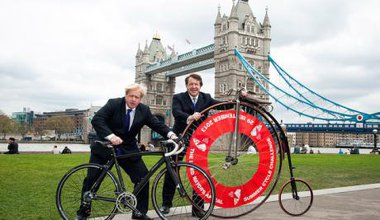 Boris Johnson and Roger Gifford launch Lord Mayor's Summer Cycle Challenge, 2013.