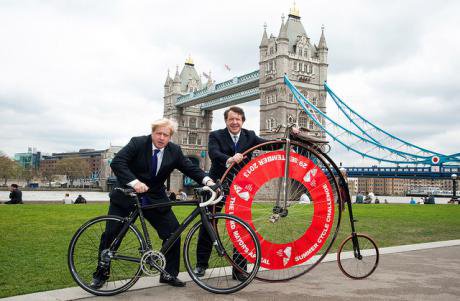 Boris Johnson and Roger Gifford launch Lord Mayor's Summer Cycle Challenge, 2013.