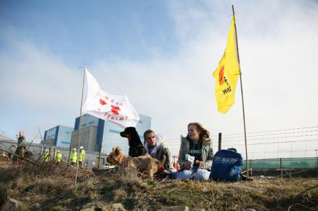 Demo at Hinkley Point on first anniversary of Fukushima disaster. 