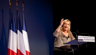 Marine Le Pen making a speech