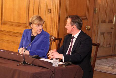 Press conference with Angela Merkel and David Cameron, 2014