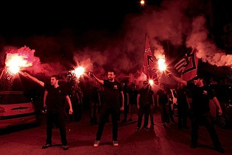 Golden Dawn supporters rally in Thessaloniki. Demotix/Alexandros Michailidis. All rights reserved.