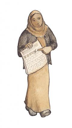 Illustration of a woman holding a calendar. 