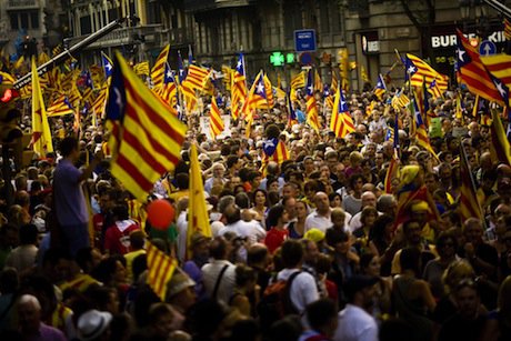 Pro-independence protesters in Barcelona on 11 September 2012. Demotix/Mario Roldan. All rights reserved.