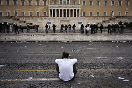 "Where do we go from here?" - after a protest in Athens, Greece. Demotix/Socrates Baltagiannis. All rights reserved.