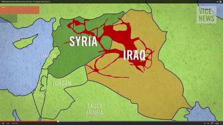 On both sides of the border between Syria and Iraq there are now 35.000 Squaremiles &#39;Islamic State&#39;