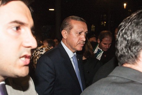 Turkish PM Recep Erdogan on a state visit in Germany. Demotix/Theo Schneider. All rights reserved.