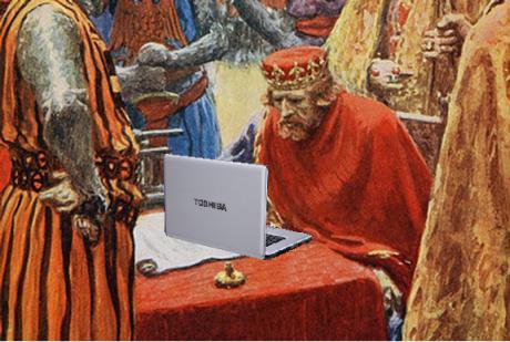 King John Adds a Digital Signature to the Magna Carta.