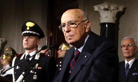 Newly re-elected Italian president Giorgio Napolitano. Demotix/eidon photographers. All rights reserved.