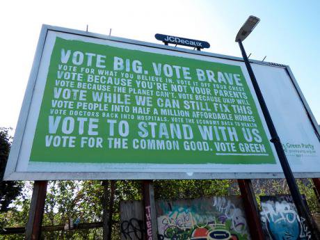 A Green Party billboard.