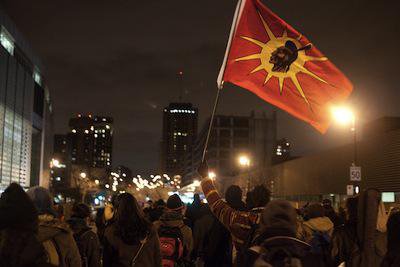 Night demonstration supports Idle No More in Montreal. Demotix/Oscar Aguirre. All rights reserved.