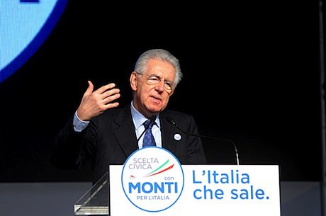 Mario Monti speaks at a campaign rally. Demotix/Ermes Beltrami Vincenzi. All rights reserved.