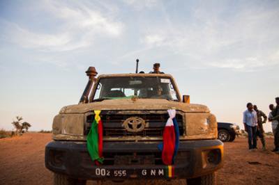 A Malian army pick-up in Niono. Demotix/ Marc-Andre Boisvert