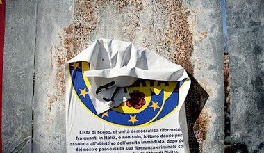 A destroyed campaign poster in Bologna. Demotix/Michele Lapini. All rights reserved.