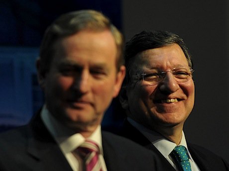 Irish Taoiseach Enda Kenny and President of the European Commission José Manuel Barroso at a press conference in Dublin. Demotix/Art Widak. All rights reserved.