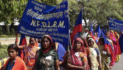Dalit activists at the Indian parliament, 2013. Demotix/Rajeev Singh. All rights reserved.