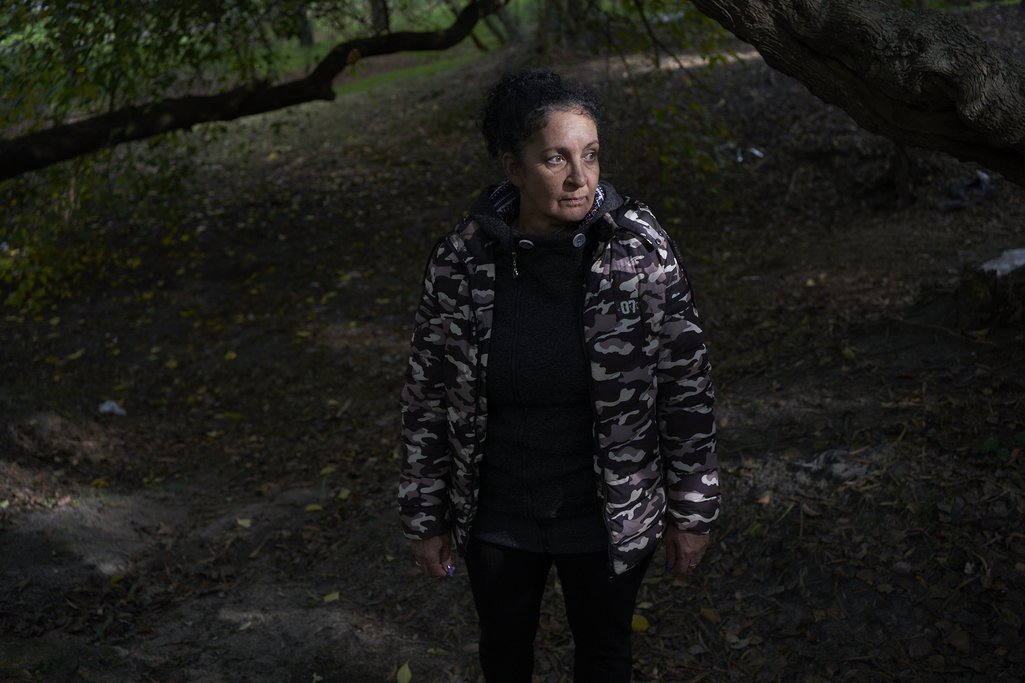 Nancy Baladán, Milagros Cuello's mother, in one of the forests in Uruguay where she searched for her missing daughter