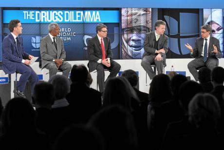 Political leaders and analysts discuss drug policy at Davos.