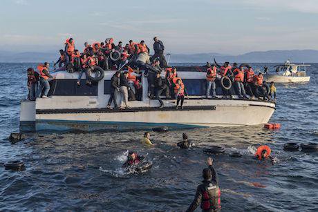 Refugees on boat. Ggia/Wikimedia Commons. Some rights reserved.