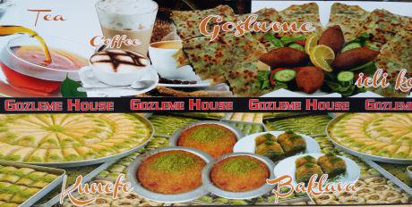 Montage of tasty treats on offer at Gozleme House in Harringay. (Photo by the author, 2016)