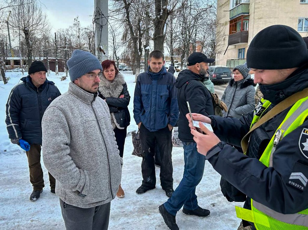 Police inspect Serhiy's ID