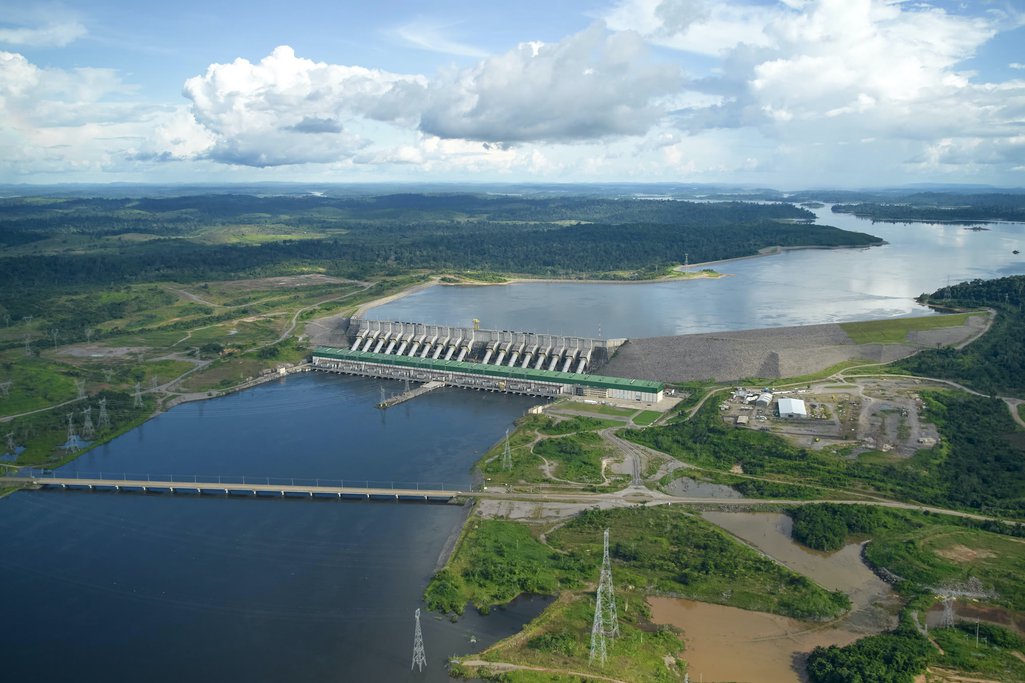 Barragem de Belo Monte no rio Xingu, no Pará