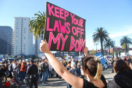 Pro-choice protest in the US.