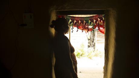 A female migrant worker.