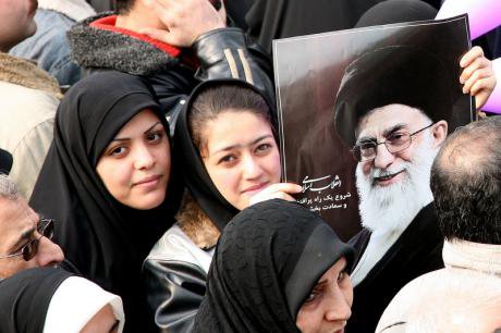 People of all ages celebrate the anniversary of the 1979 Iranian revolution
