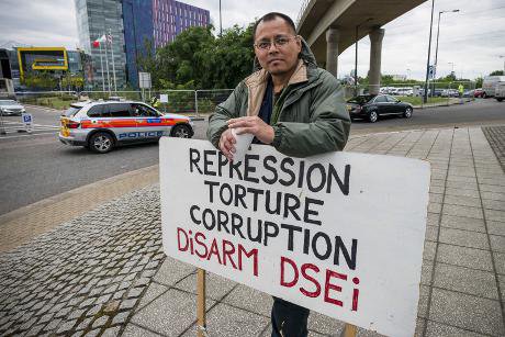 DSEI Arms Fair at the Excel Centre in London Docklands