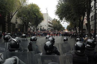 Riot police in Mexico