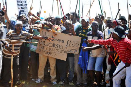 South Africa miners strike following the Marikana massacre, 2012.