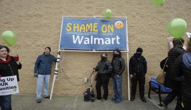 Protesters march on Walmart in Bellevue on Black Friday in 2013