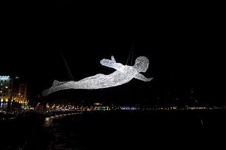 The Traveller’, an installation made by Cédric Le Borgne, in Derry for UK city of culture celebrations 2014.