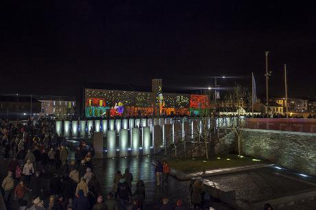 A projection entitled &#39;Twice upon a time&#39; by Ucobo in Derry as part of UK City of Culture celebration
