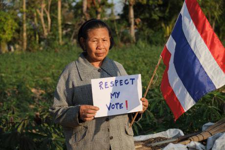 Rural villager taking part in the Respect My Vote campaign, Thailand. Matthew Richards/Demotix. All rights reserved.