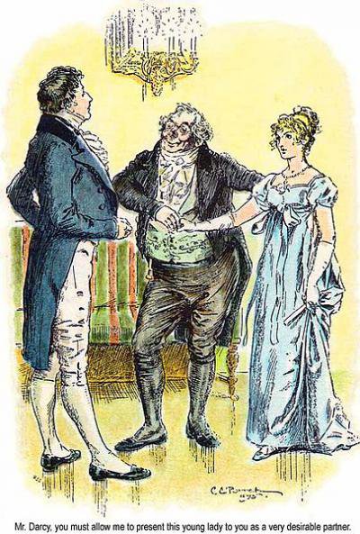 C. E. Brock illustration for the 1895 edition of Pride and Prejudice (Chapter 6). 