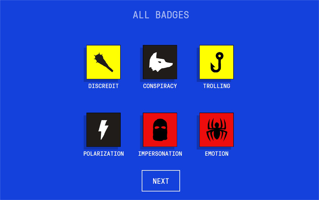 Badges for players of getbadnews.com