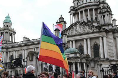 Demonstration in Belfast for equal marriage in Northern Ireland