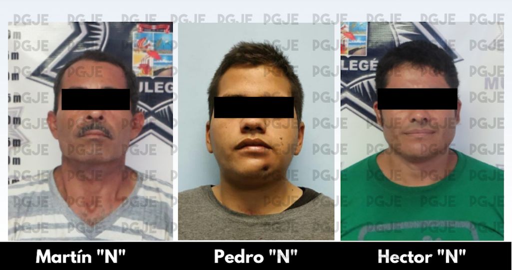 Thre three men that were convicted of the murder of journalist Rafael Murúa in BCS