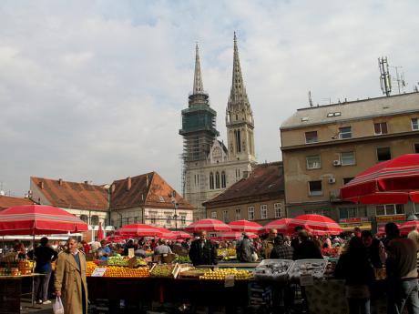 Market in central Zagreb.
