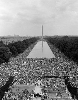 Hundreds of thousands descended on Washington, D.C.'s, Lincoln Memorial Aug. 28, 1963