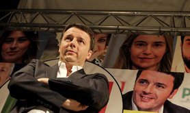 Italian Prime Minister Matteo Renzi in Naples for European elections
