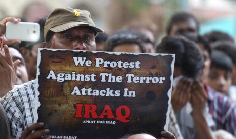 Indian Shiite Muslims protest against conflict in Iraq, June 2014.