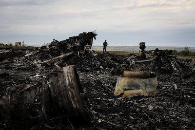 Charred fuselage of MH17. Demotix/Petr Shelmovsky. All rights reserved.