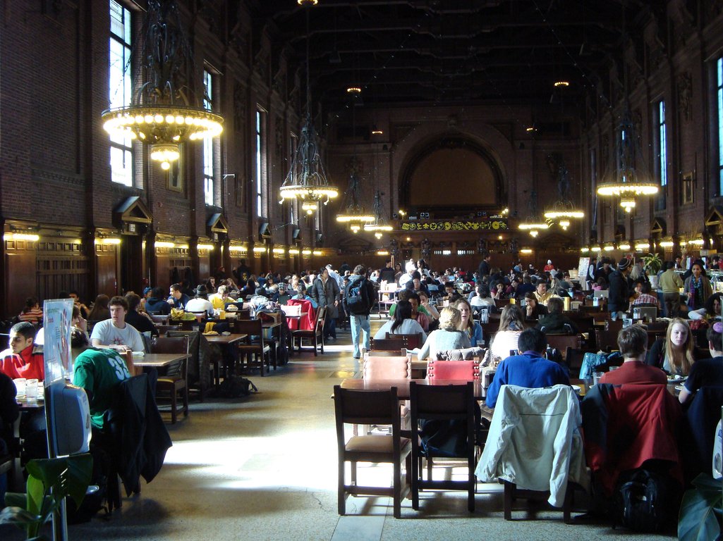 Spacious old dining hall.