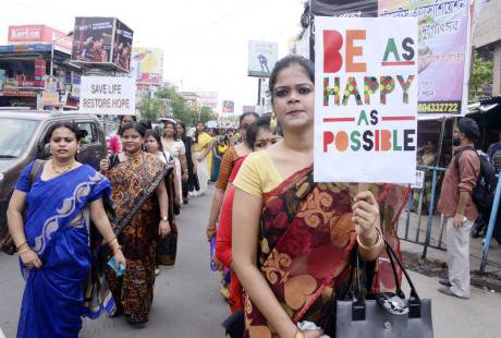 National Institute of Creative Performance organised a awareness rally regarding prevention of suicide.