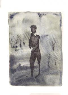 Illustration of a young man walking alone.