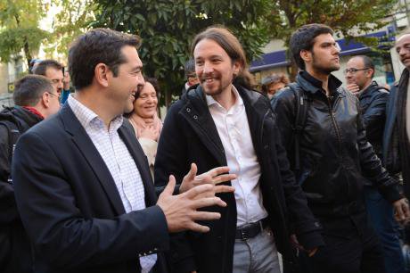 Iglesias and Tsipras, Madrid 2014.
