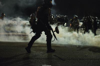 Riot police, Ferguson. Demotix/Justin L. Stewart. All rights reserved.